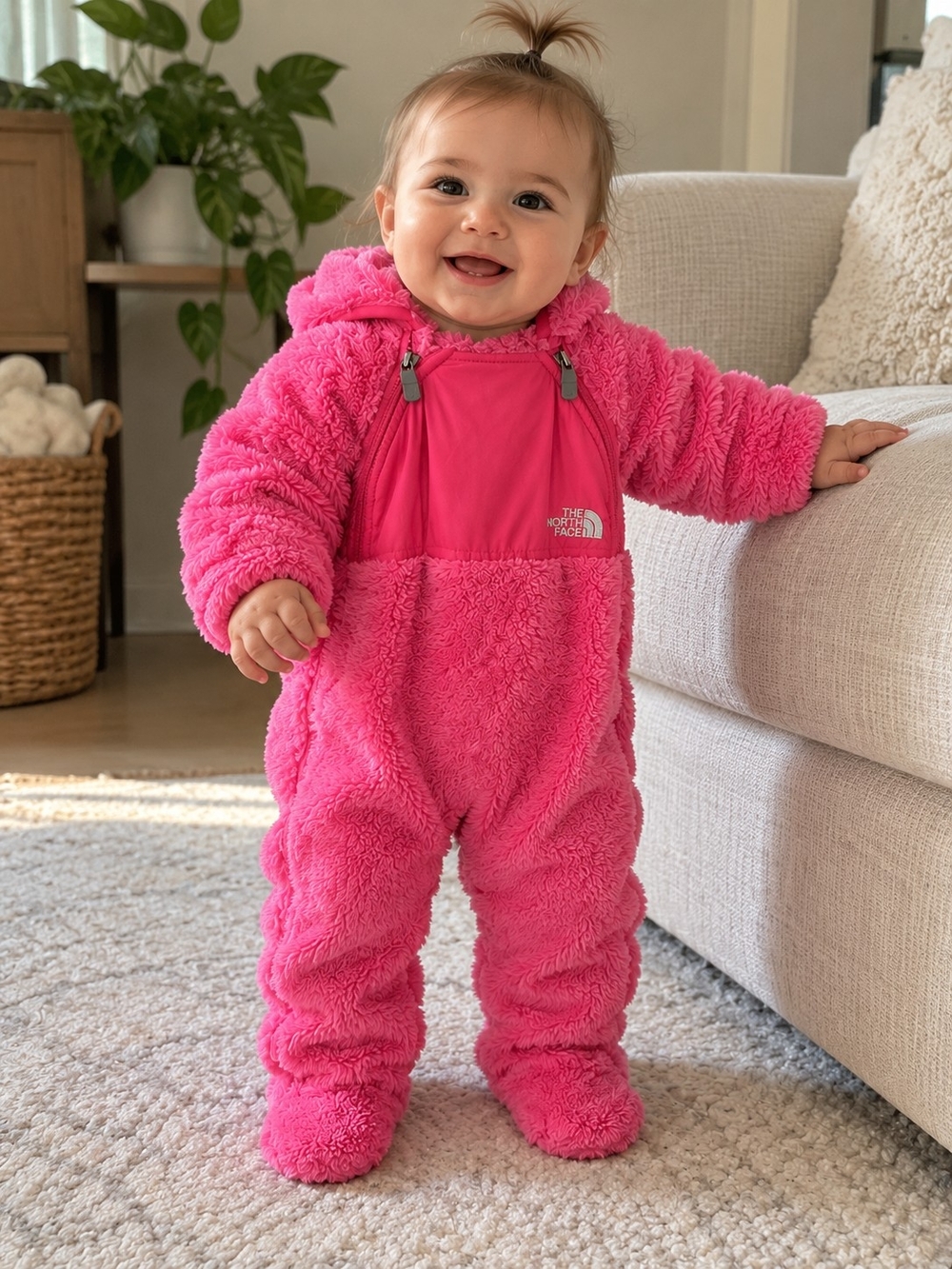 The North Face Infant Cozy Fleece One-Piece - Hot Pink